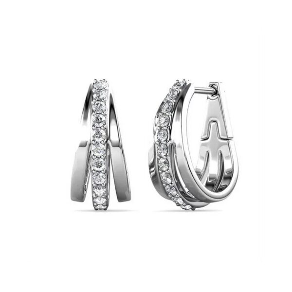 Cate & Chloe Madison 18k White Gold Hoop Earrings with Swarovski Crystals